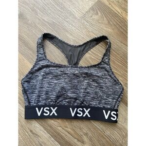 Victoria's Secret VSX Sport Player Racerback Sport Bra Black Elastic Band Size L
